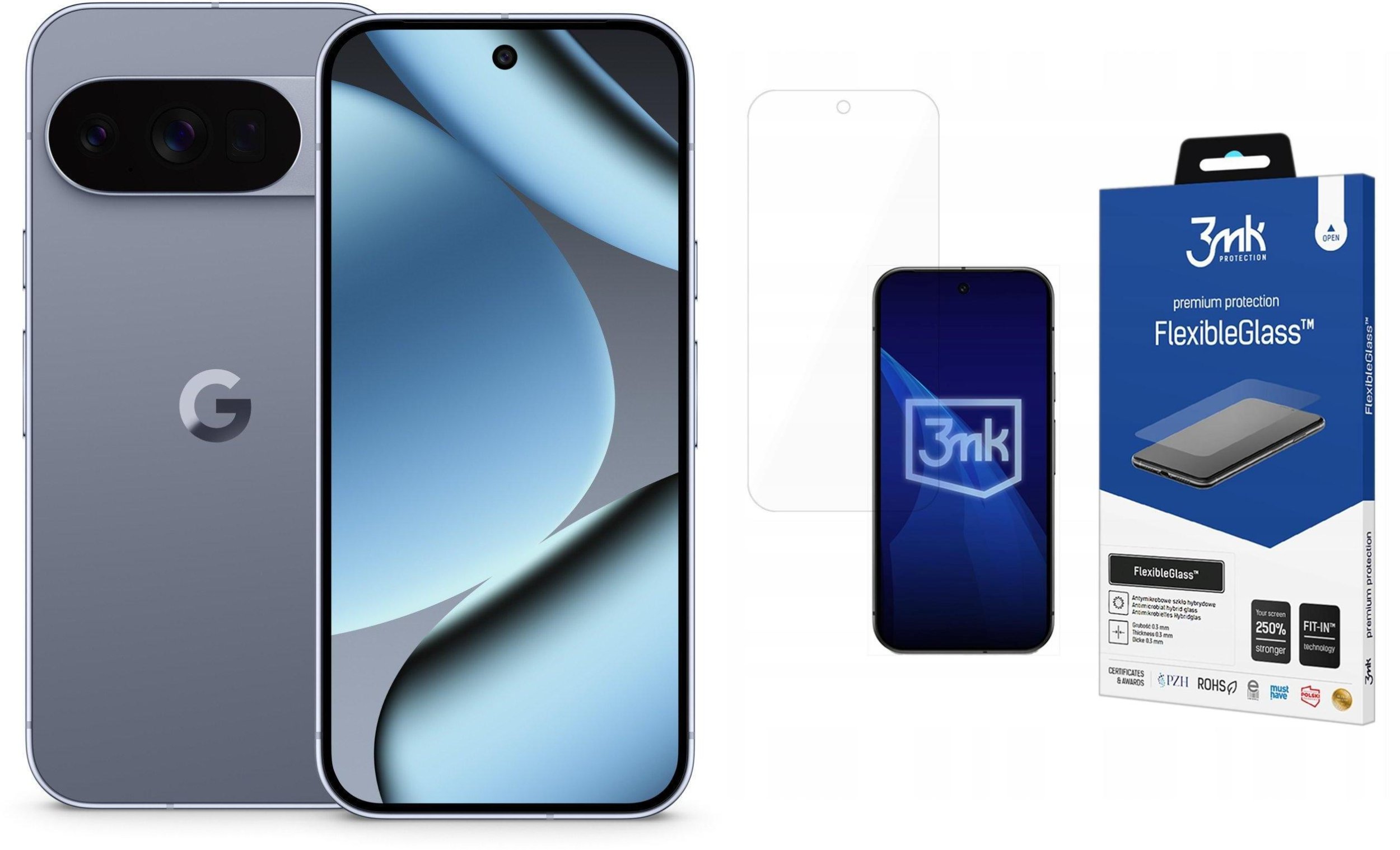 Smartfon Pixel 10 Pro 5G 16/128GB Szary (GA10313-GB) + FlexibleGlass