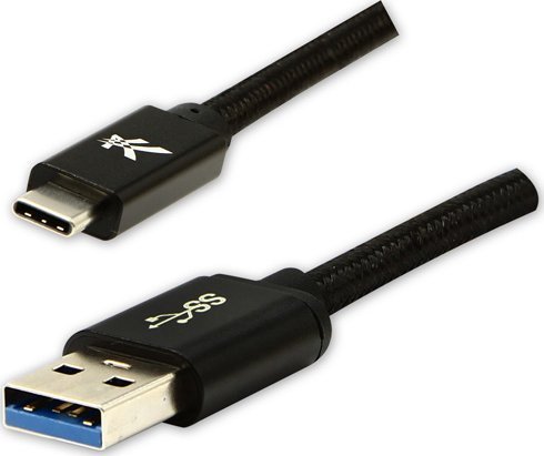 Kabel USB Logo USB-A - USB-C 1 m Czarny