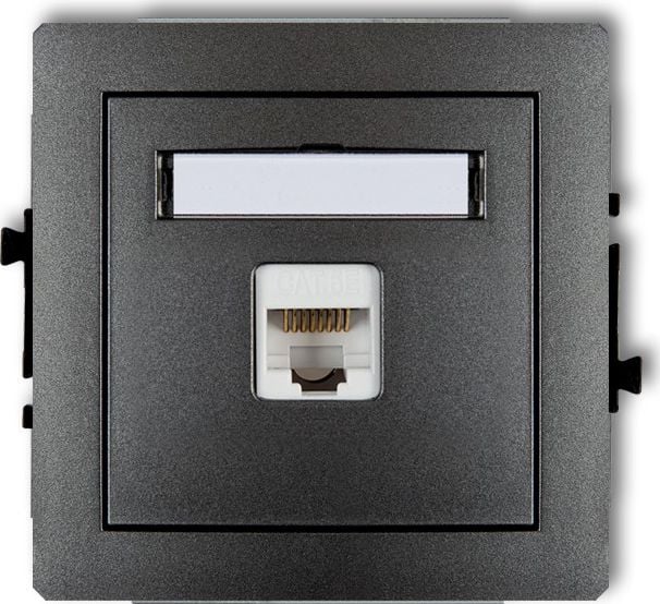 Karlik DECO Gniazda komputerowe pojedyncze 1xRJ45, kat. 6, ekranowane, 8-stykowy grafitowy 11DGK-5