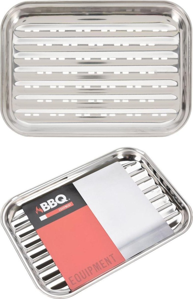 BBQ BLASZKA TACKA DO GRILLOWANIA 34,5x24CM STAL NIERDZEWNA