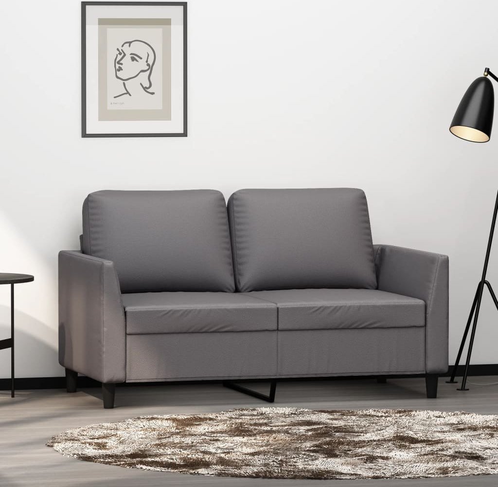 Фото - Диван VidaXL 2-osobowa sofa, szary, 120 cm, sztuczna skóra Lumarko! 