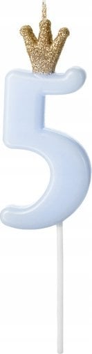 Świeczka urodz.Cyferka 5 j.nieb.9,5cm 71763