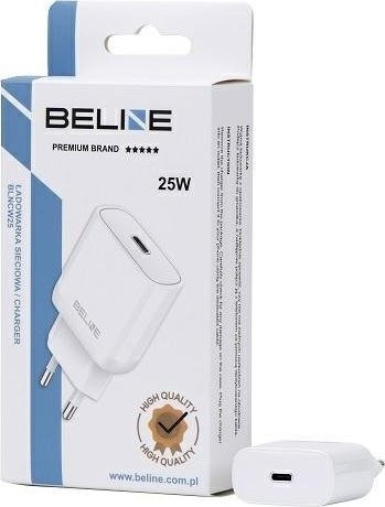 Ładowarka Beline Ładowarka sieciowa 25W GaN USB-C PD 3.0 bez kabla, biała