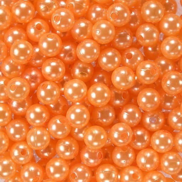 kufer-pasmanteria.pl Koraliki perłowe 10 mm (10szt) pomarańczowy