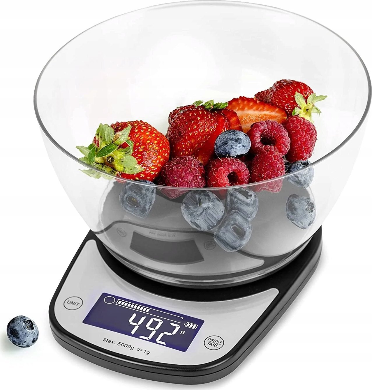 Waga kuchenna Duronic Duronic KS5000 BKCR Cyfrowa waga kuchenna do 5 kg z 2 l plastikową misą | waga...
