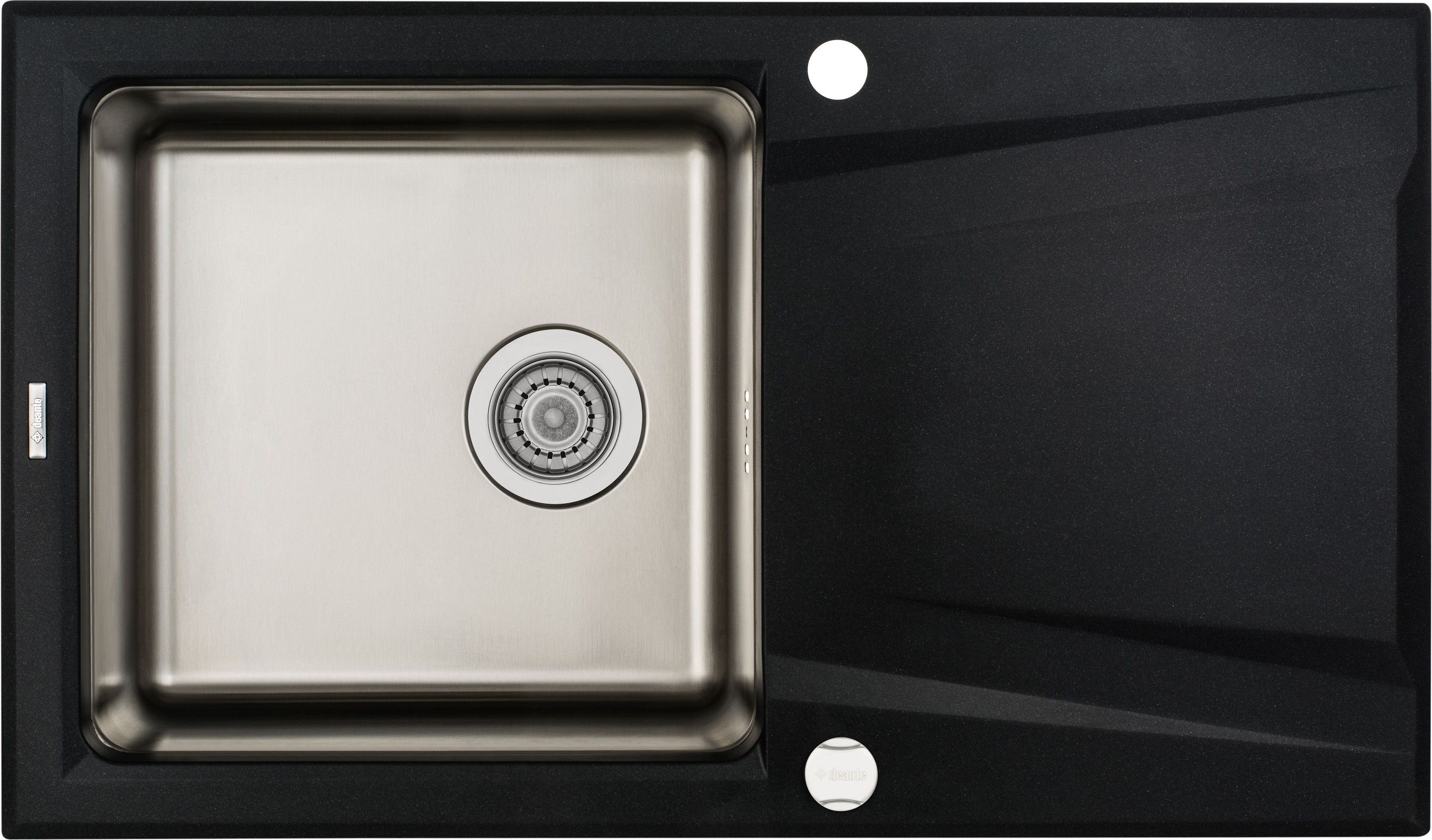 Zlewozmywak Deante . PRIME GRAFIT MATELIK GRANITO-STAL 860x500x220 3,5" + OSPRZĘT SPACE SAVERS