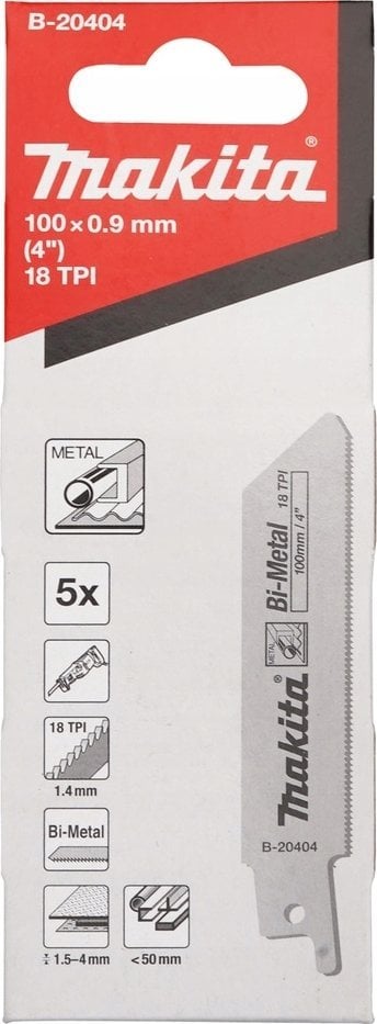 Makita MAKITA BRZESZCZOT DO PIŁ SZABLASTYCH BIM 100x0,9mm /5szt. METAL (1,5-4,0mm)