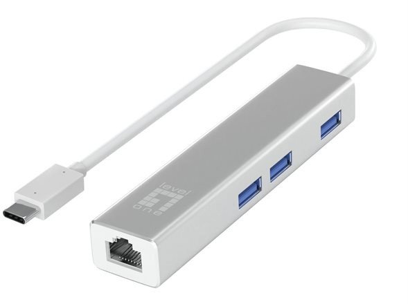 HUB USB LevelOne LevelOne Adapter USB-C -> GBit-LAN + USB3.0-Hub one size