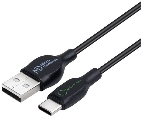 Kabel USB MicroConnect USB-A - USB-C 2 m Czarny (ECO-USB3.1CCHAR2B*)