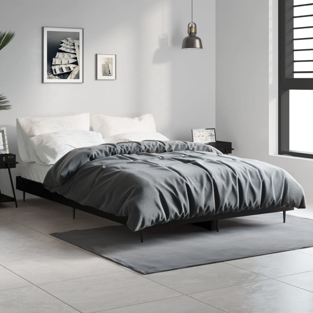 Фото - Ліжко VidaXL Rama łóżka, czarna, 120x190 cm, materiał drewnopochodny 