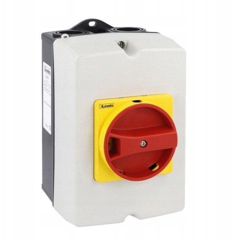 Lovato Electric Rozłącznik izolacyjny 3P 40A w obudowie z tworzywa, pokrętło żółto/czerwone GAZ040