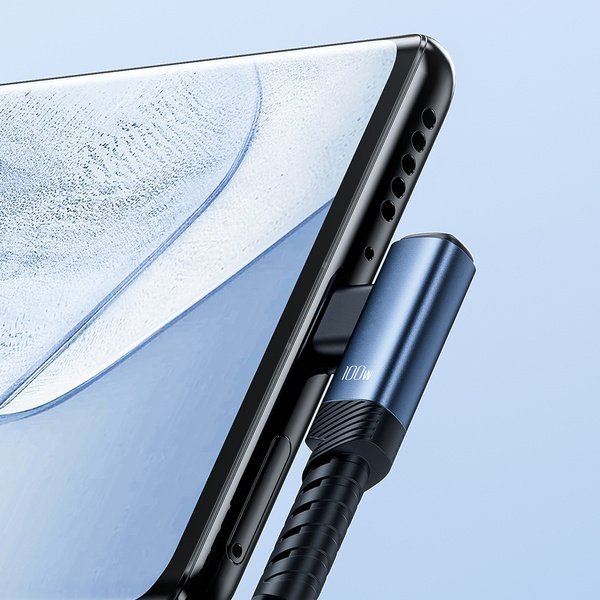 Boste Elastic Elbow Series Fast Charging Data Cable USB-C to USB-C 100W 2m Blue