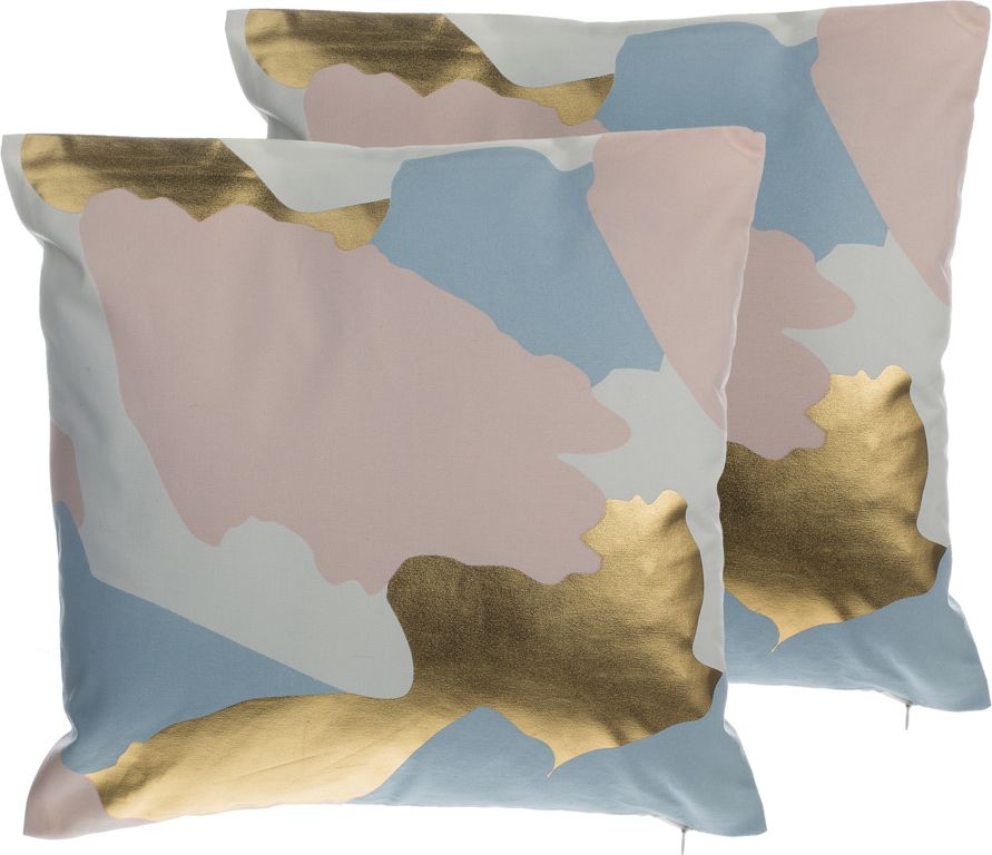 Zdjęcia - Poduszka Shumee Zestaw 2 poduszek dekoracyjnych w łaty 45 x 45 cm różowo-złoty IXIA 