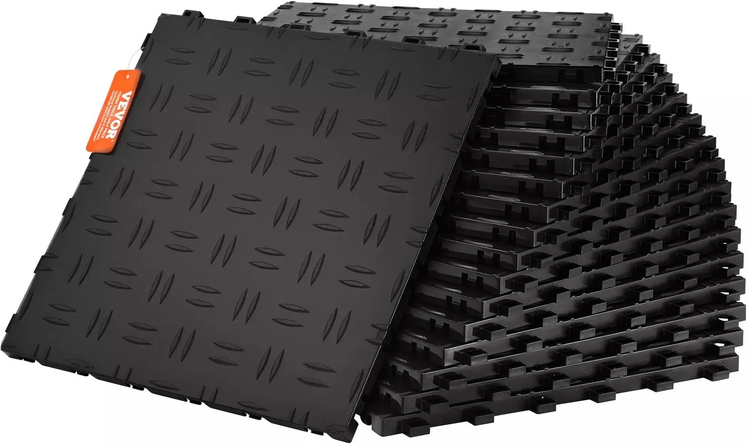 Vevor Płytki garażowe 30x30cm antypoślizgowe 25szt odporne do warsztatu czarne