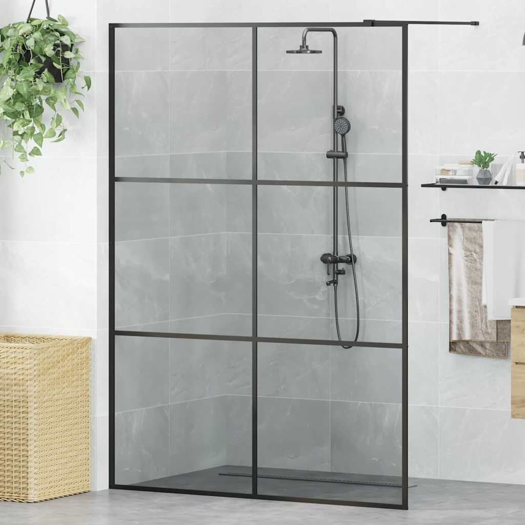 Parawan nawannowy vidaXL Ściana prysznicowa otwarta czarny 140 x 195 cm