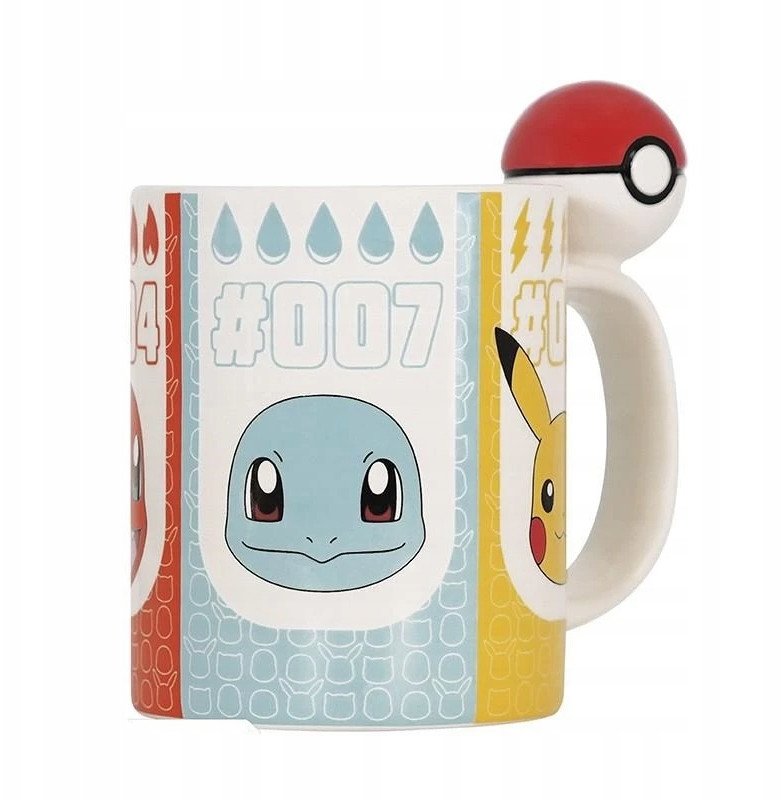 Kubek 3D Pokemon Pokeball 460ML Pikachu / Charmander / Squirtle / Bulbasaur