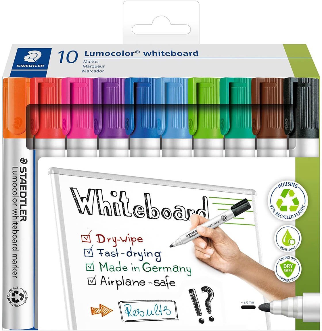Staedtler Whiteboardmarker Lumocolor 351 ass. rund 10stk/sæt