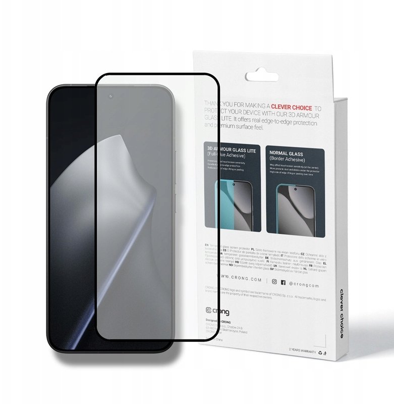 Crong 3D Armour Glass Lite - Hartowane szkło Full Glue do Xiaomi 15T / 15T Pro