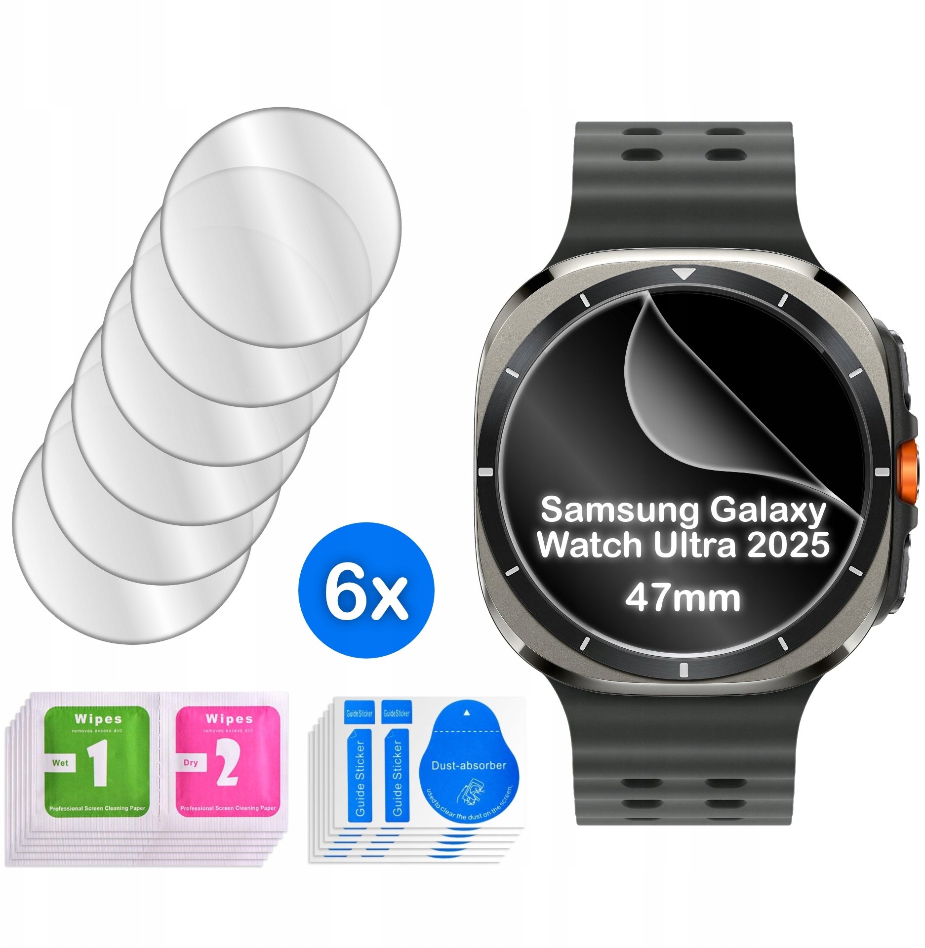 krainaGSM FOLIA do Samsung Galaxy Watch Ultra 2025 47mm HYDROŻELOWA na ekran 6 sztuk