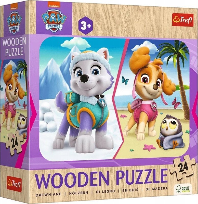 Trefl Puzzle drewniane Dziewczęcy Psi Patrol 24 elementy (20266)