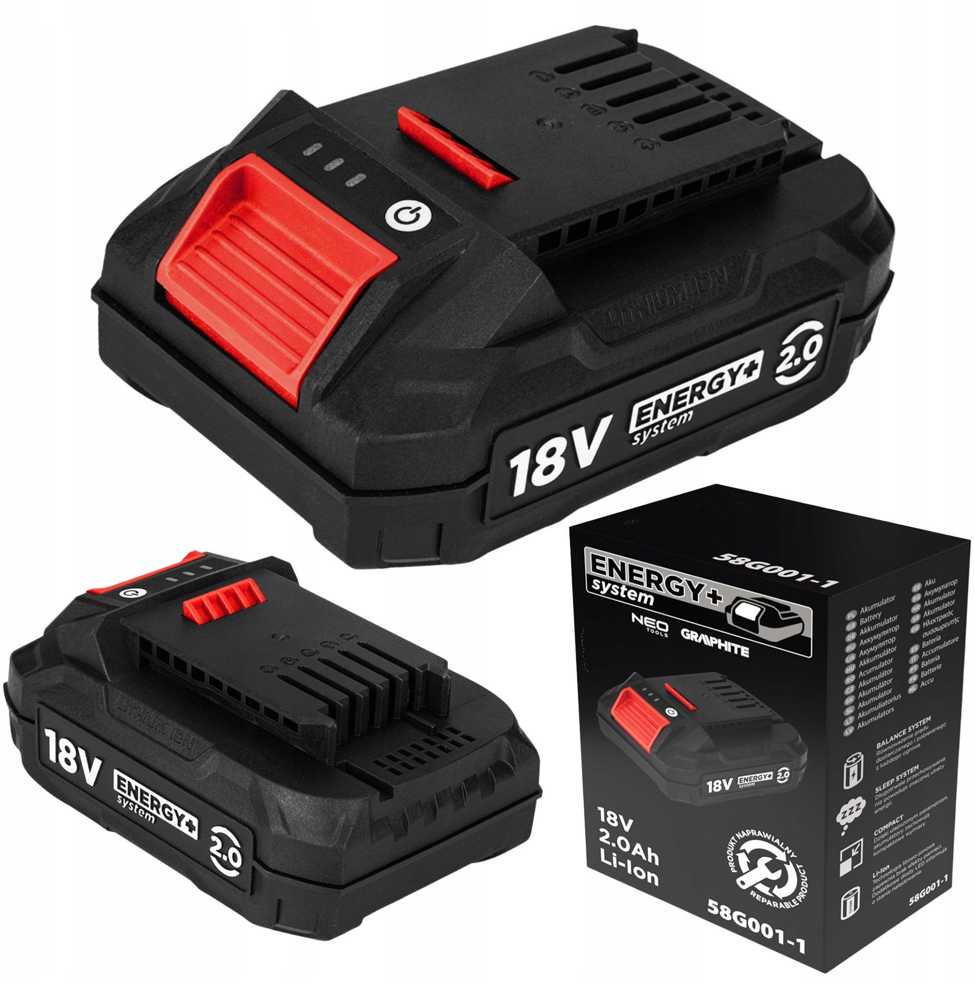 Graphite Akumulator Energy+ 18V Li-Ion 2.0Ah (TOP-58G001-1)