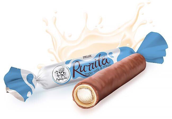 Tago Flying Cow Rurrita rurki waflowe z nadzieniem o smaku mlecznym 1 kg