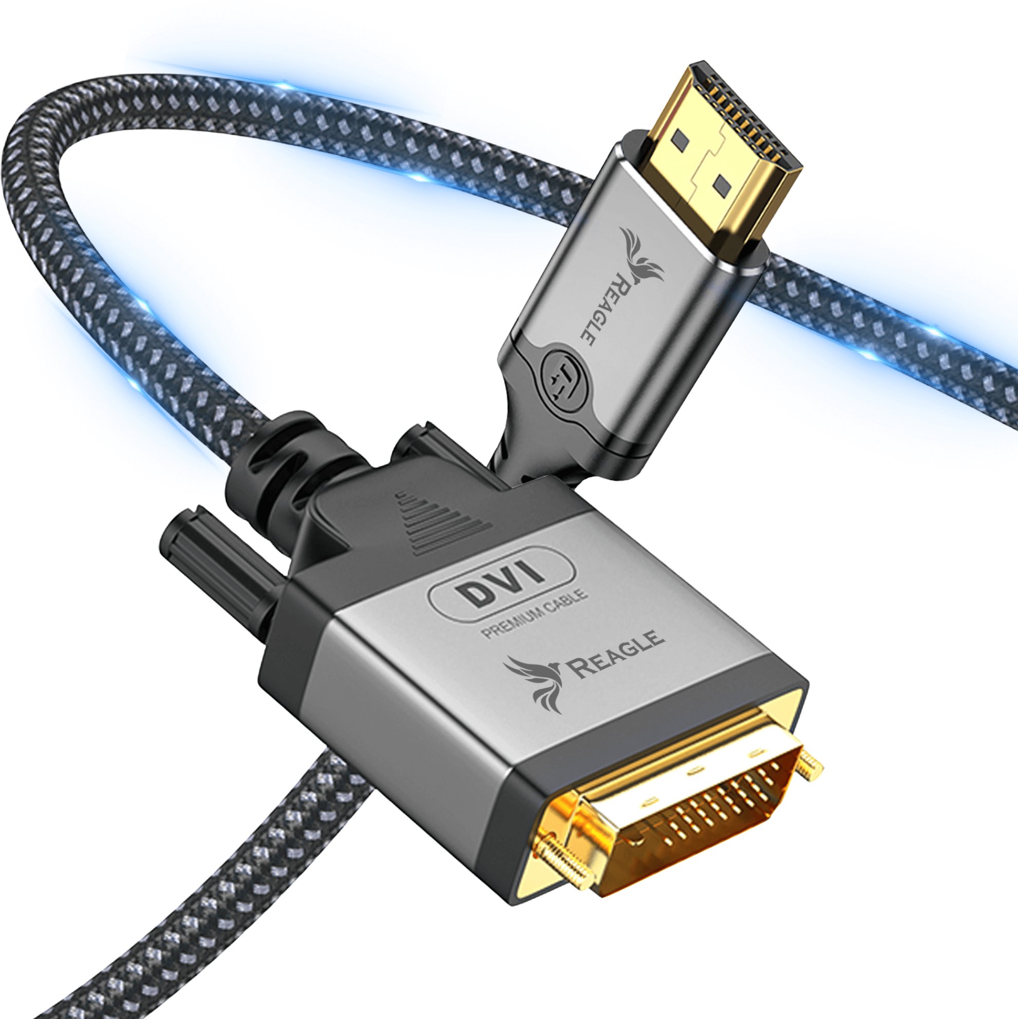 Kabel Reagle HDMI - DVI-D 2m srebrny (RHDV200P)