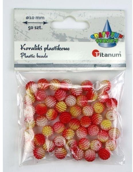 Aliga Koraliki plastikowe 10mm czerwone ombre 50szt