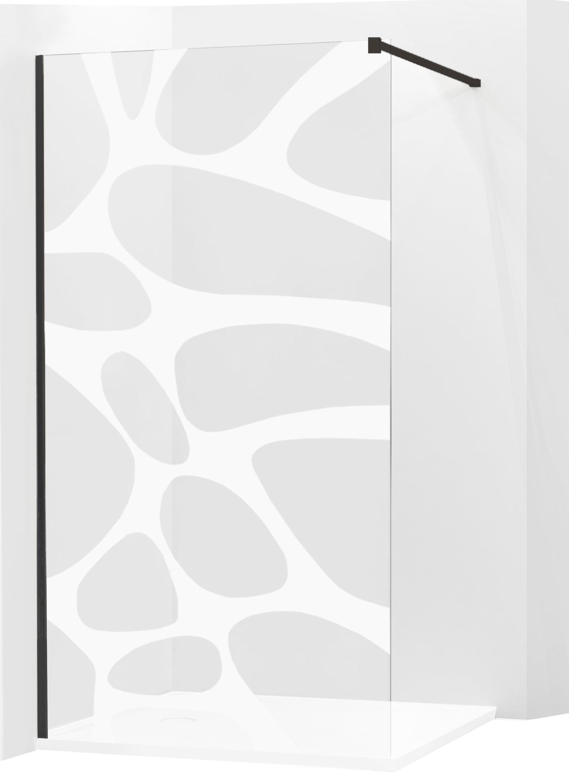 Фото - Душова кабіна Mexen Kioto ścianka prysznicowa 90 x 200 cm, transparent/biały wzór 