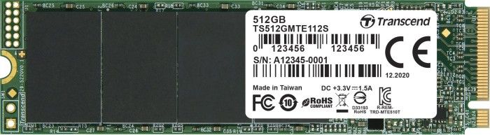 Dysk SSD Transcend 112S 512GB M.2 2280 PCI-E x4 Gen3 NVMe (TS512GMTE112S)