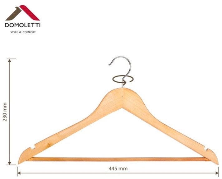 Domoletti WOODEN HANGER LSN001-B NATURAL 3 PCS