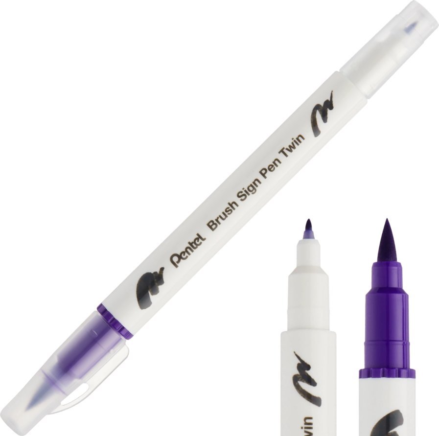 Pentel Pisak Brush Pentel Dwustronny Fioletowy SESW30C-T108