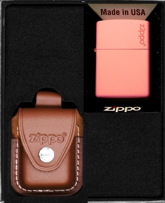 Zdjęcia - Zapalniczka Zippo Zestaw   PINK MATTE LOGO Prezentowy No2 