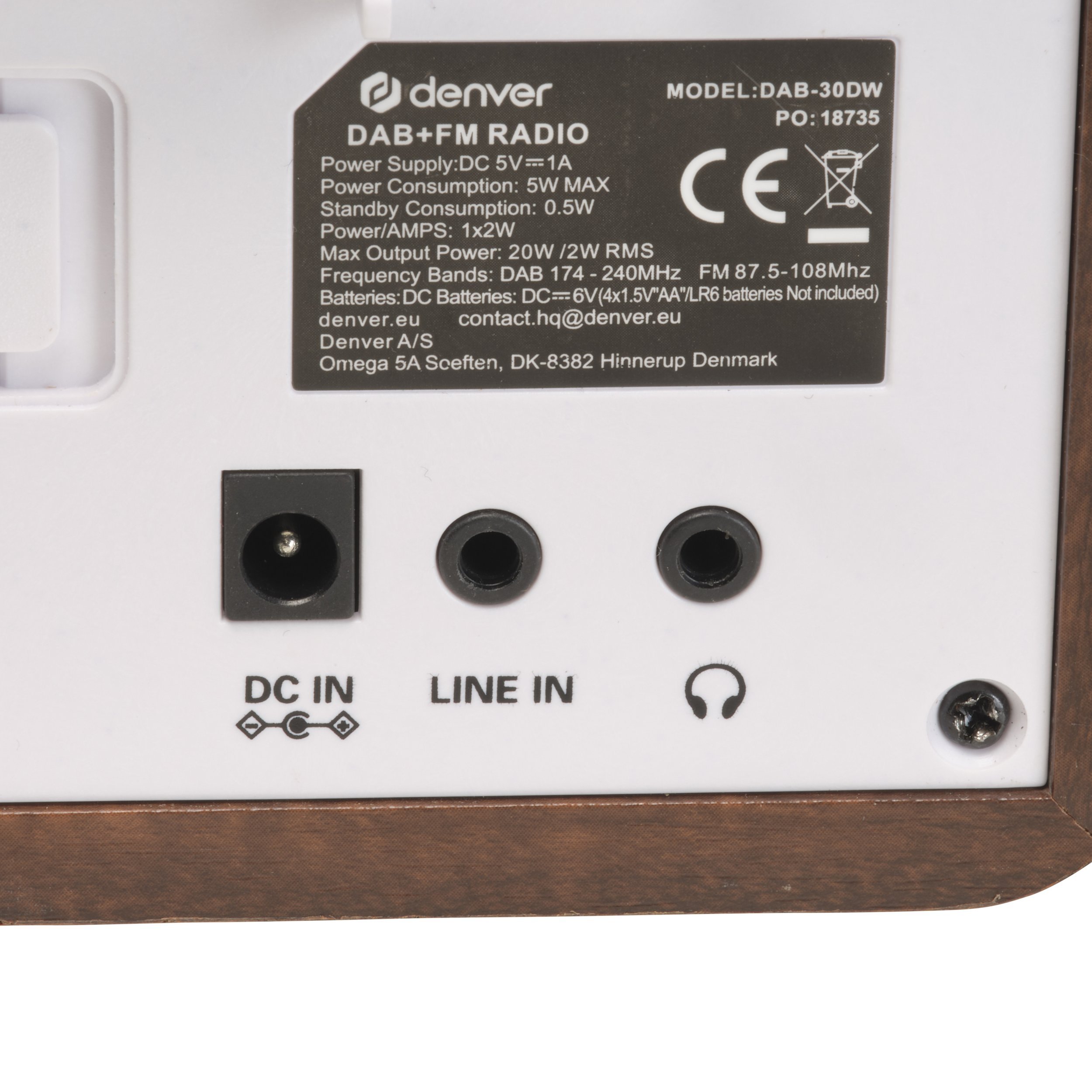 Radio Denver Radio DAB+/FM DAB-30DW dark wood