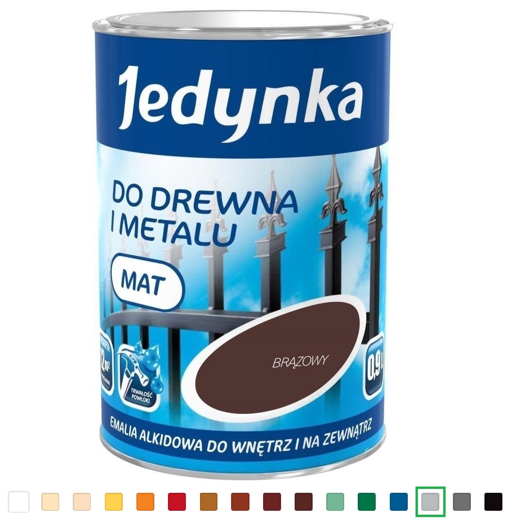 Jedynka Emalia alkidowa popielaty 0,9L