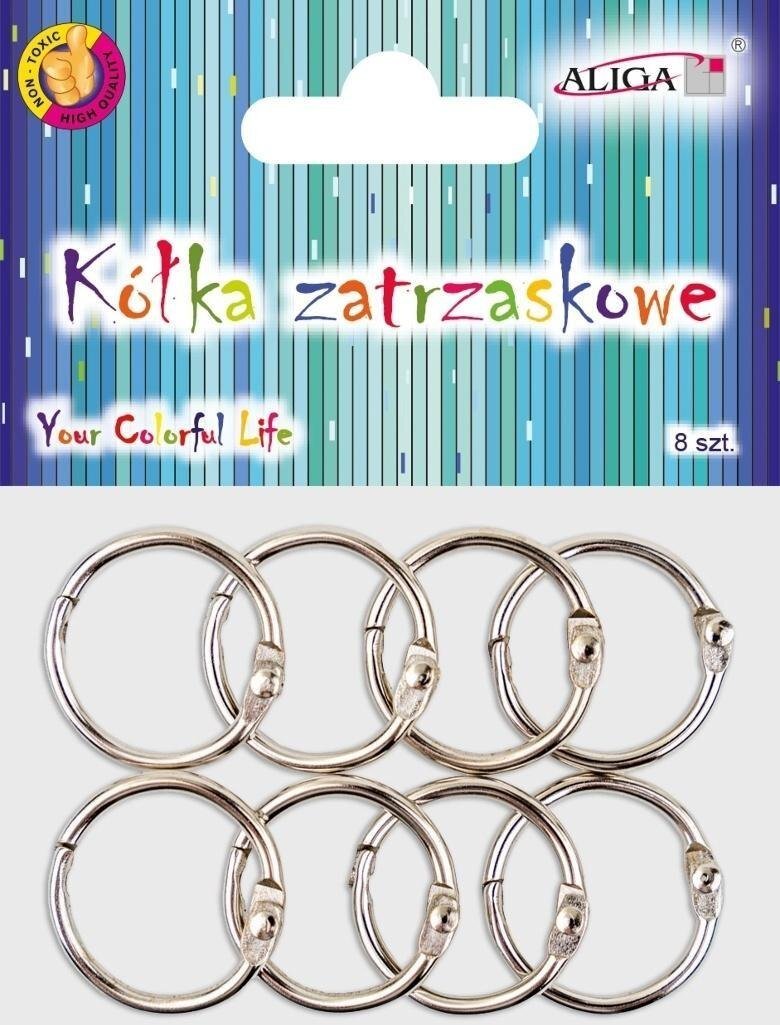 Aliga Kółka zatrzaskowe metalowe 2,5cm 8szt