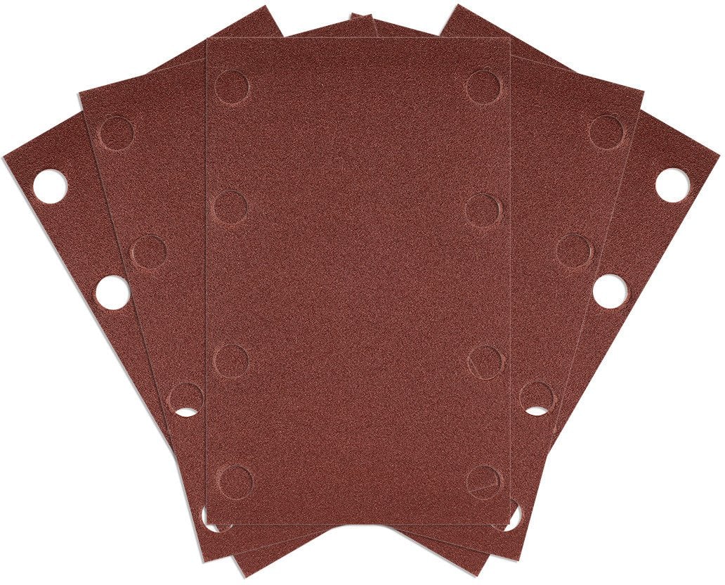 Neo Papiery ścierne na rzep, prostokąt 80 x 130 mm, P240, 5 szt., z 8 otworami do 04-623