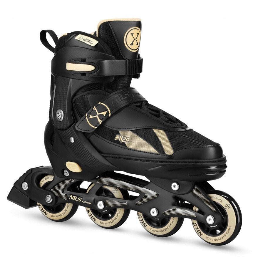 Rolki Nils Extreme NH382 rekreacyjne regulowane czarno-beżowe r. 32-35