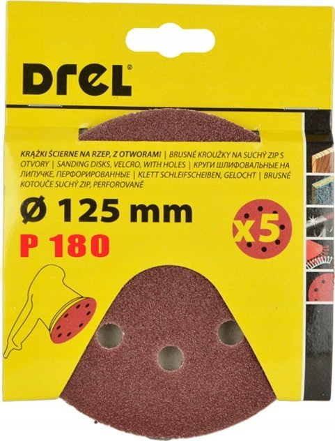 Drel Perforated adhesive sandpaper P180 5 pcs.