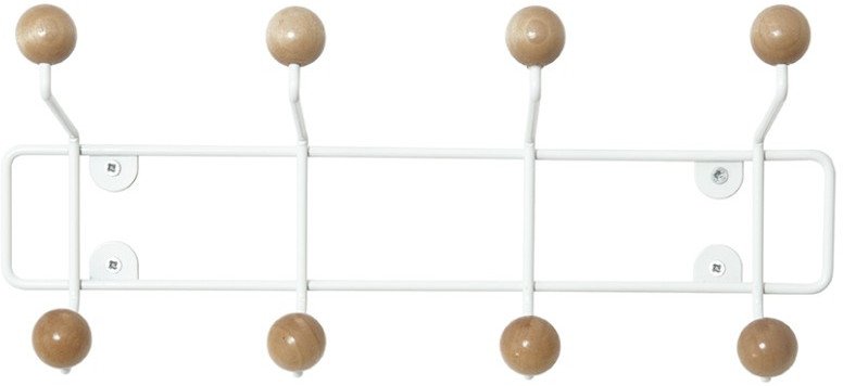 Goodhome Wieszak na ubrania na ścianę SATURNUS, drewniane gałki, 34 cm