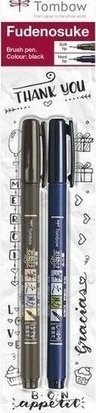 Tombow Pisaki do kaligrafii Fudenosuke Brush Pen 2 szt. miękki i twardy