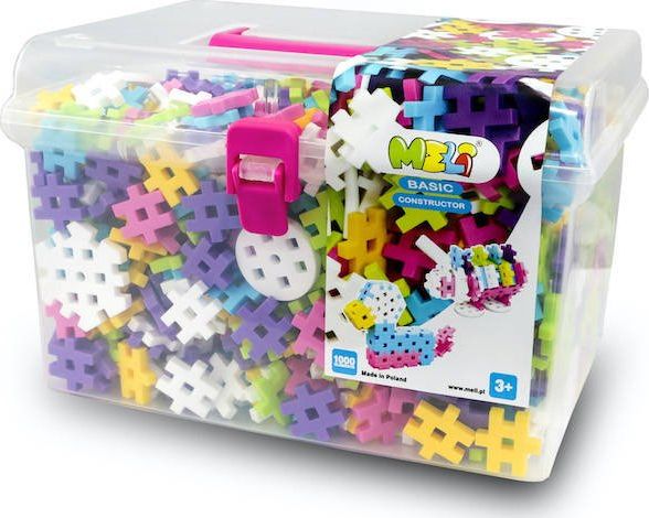 Meli Klocki Constructor Pink Travel Box 1000 el.