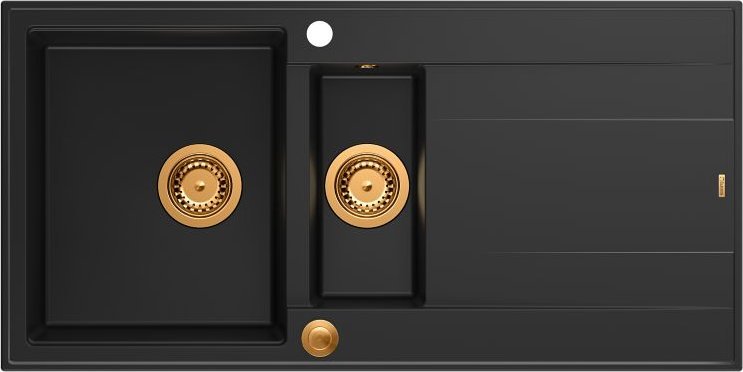 Zlewozmywak GraniteQ EVAN 156 zlewozmywak z syfonem Push To Open 1,5-komorowy z/o (1000x500x210; kom...