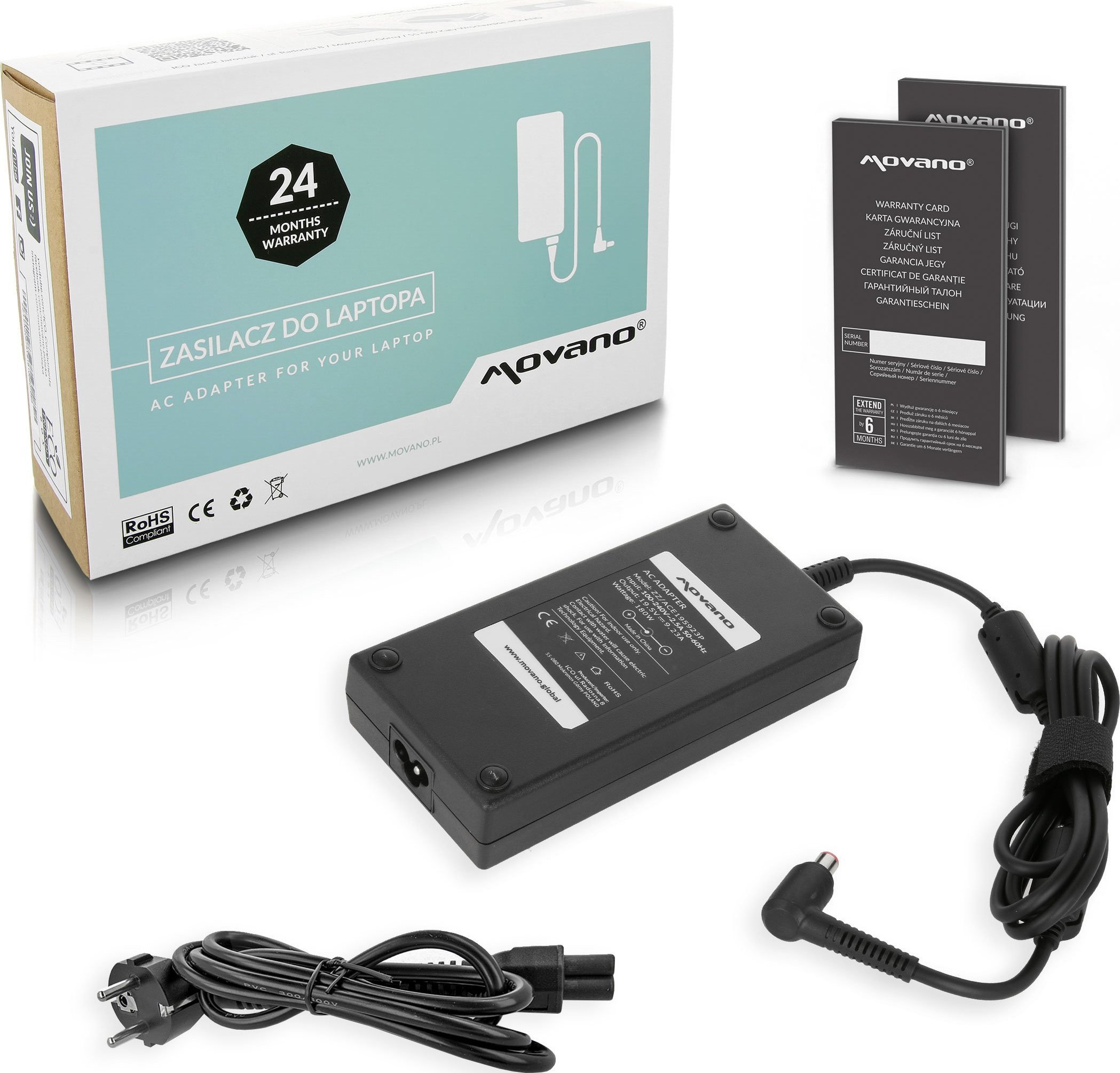 Zasilacz do laptopa 3DSimo 180 W, 5 mm, 9.23 A, 19.5 V (ZZ/ACE195923P)