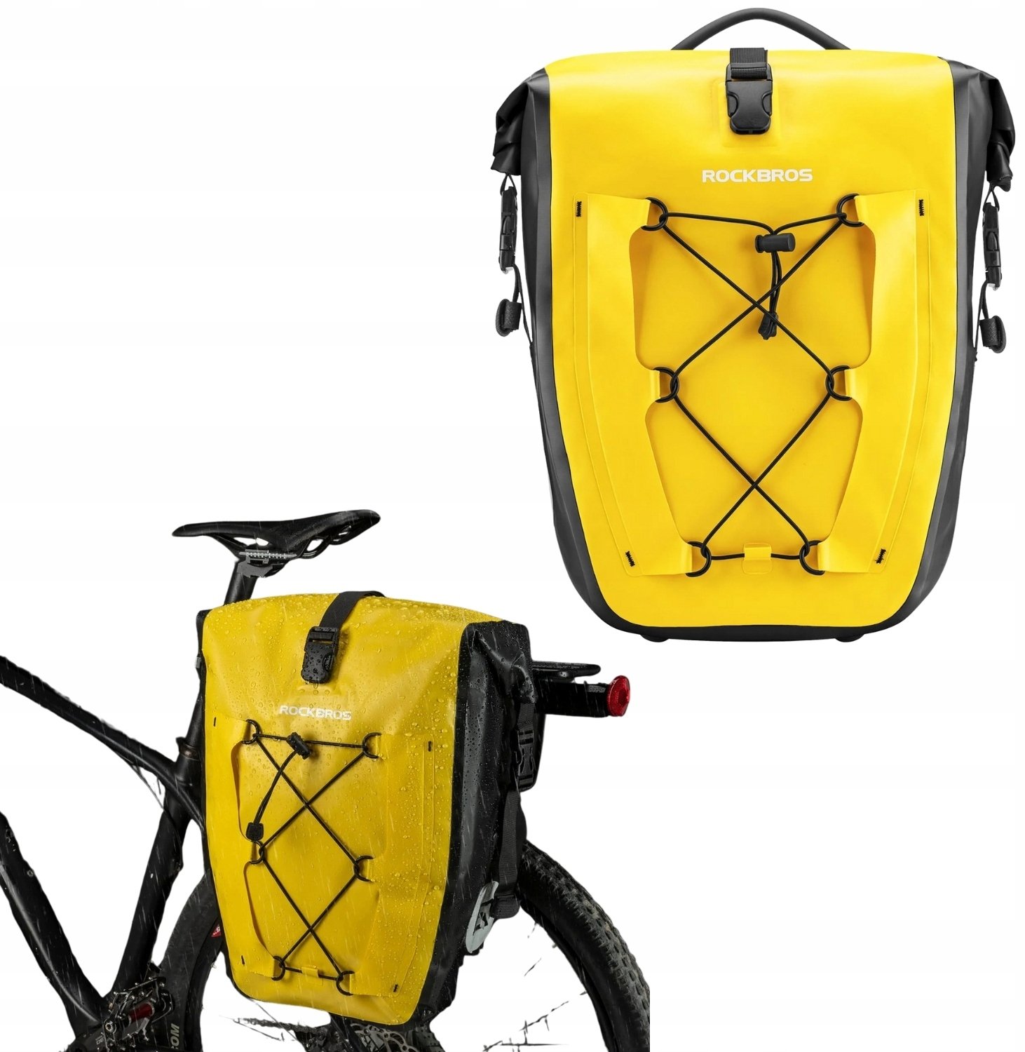 RockBros Sakwa rowerowa Rockbros 30140022005 wodoodporna 25-32L - żółta