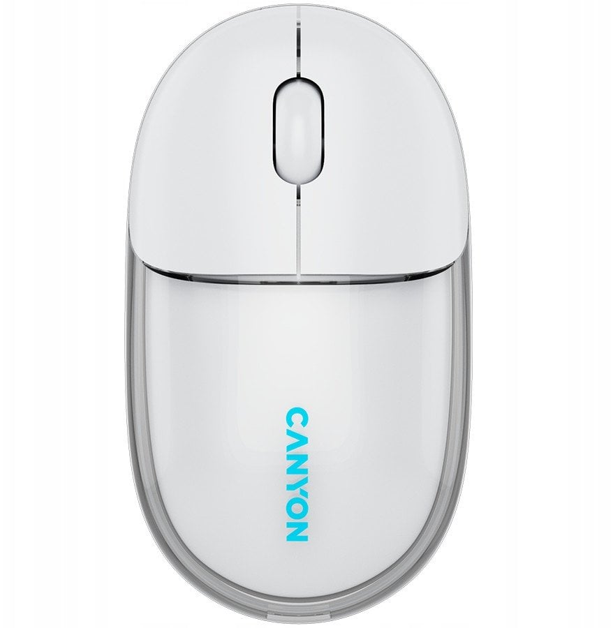 Mysz Canyon OnClick 24 BT/ Wireless Przezroczysty/Biały (CNS-CMSW24W)