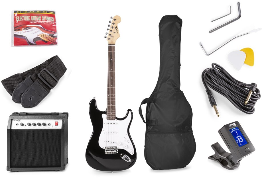 Max Zestaw: Gitara elektryczna Gigkit czarna+ wzmacniacz+ akcesoria one size