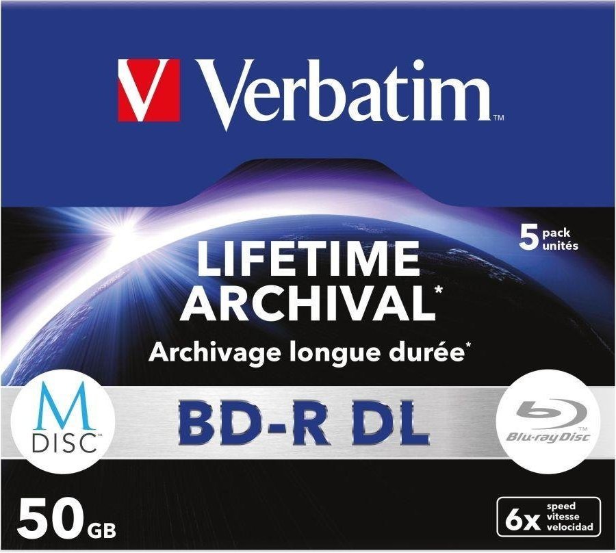 Zdjęcia - Odtwarzacz DVD / Blu-ray Verbatim Odtwarzacz Blu-ray  1x5  M-Disc BD-R Blu-Ray 50GB 6x Speed 