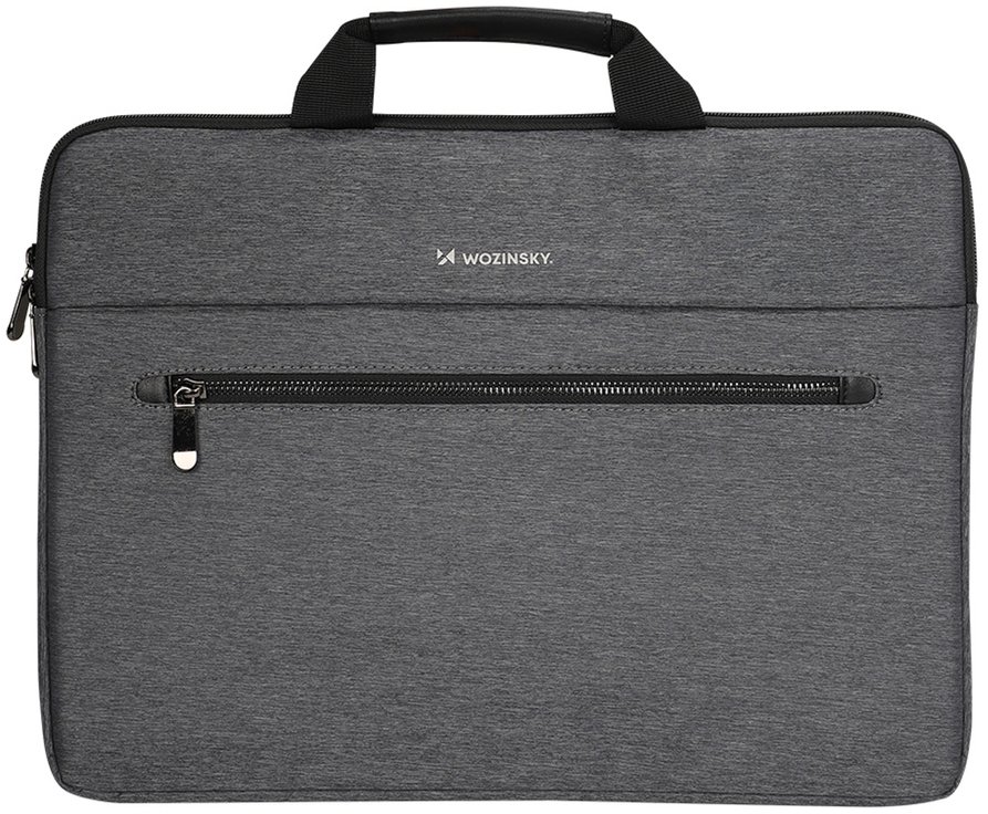 Torba Wozinsky Na laptop WTL-15 15.6" z rączką i metalowym zamkiem - szara (5907769388583)