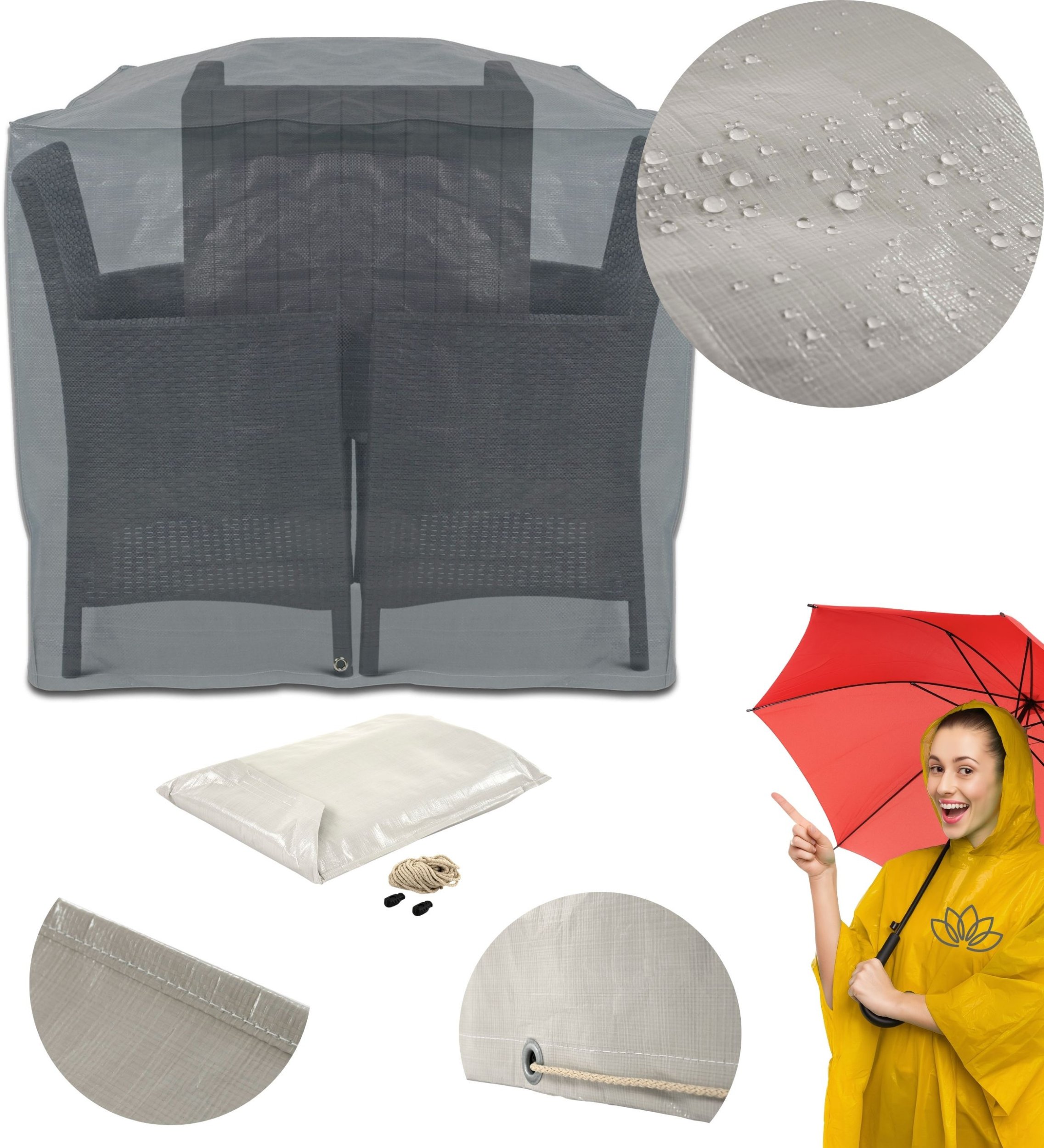 Bazkae Pokrowiec Rosario na mały zestaw balkonowy 125x60x100